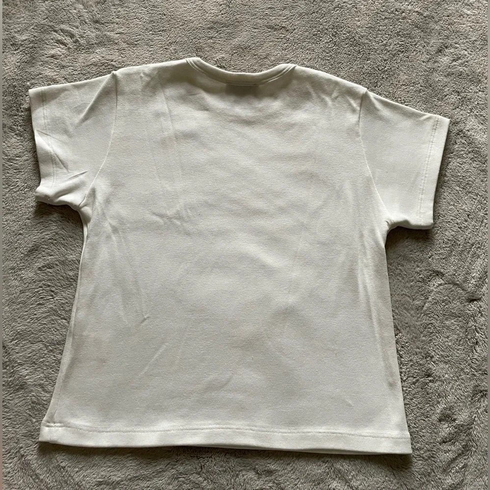 JULIET JOHNSTONE Women's White Graphic Short Sleeve Baby Tee Size S - Picture 7 of 7